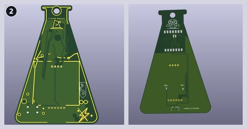 Potion-Flask OLED Badge PCB preview